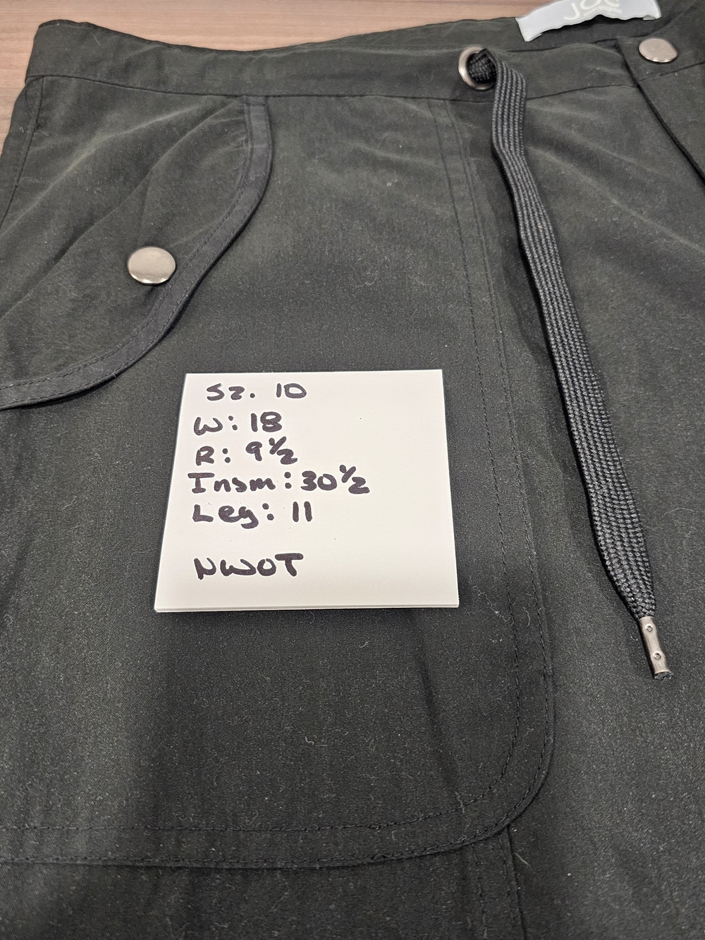 JoeFresh Black WideLeg Utility Pants Drawstring Cargo Minimalist Quiet Luxury 10 - Picture 13 of 13